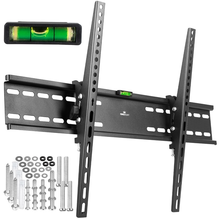 Стойка за телевизор за стена KingMount KG-1033 Montana, универсална, диагонал 32″ - 85″, макс. 55 кг, Vesa 75x75 - 600x400, черна