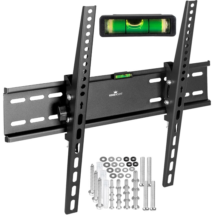 Стойка за телевизор за стена KingMount KG-1034 Georgia, универсална, диагонал 23″ - 65″, макс. 45 кг, Vesa 75x75 - 400x400, черна