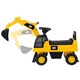 Excavator Cat galben pentru copii cu galeata mobila, compartiment de depozitare (taxi bebe) 74 x 30 x 54 cm