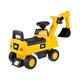 Excavator Cat galben pentru copii cu galeata mobila, compartiment de depozitare (taxi bebe) 74 x 30 x 54 cm