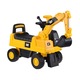 Excavator Cat galben pentru copii cu galeata mobila, compartiment de depozitare (taxi bebe) 74 x 30 x 54 cm