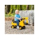 Excavator Cat galben pentru copii cu galeata mobila, compartiment de depozitare (taxi bebe) 74 x 30 x 54 cm