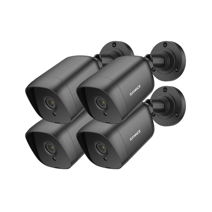 Set 4 camere de supraveghere, rezolutie 5MP, vizionare nocturna 30m, unghi larg 70A, IP66, 165x60x60mm