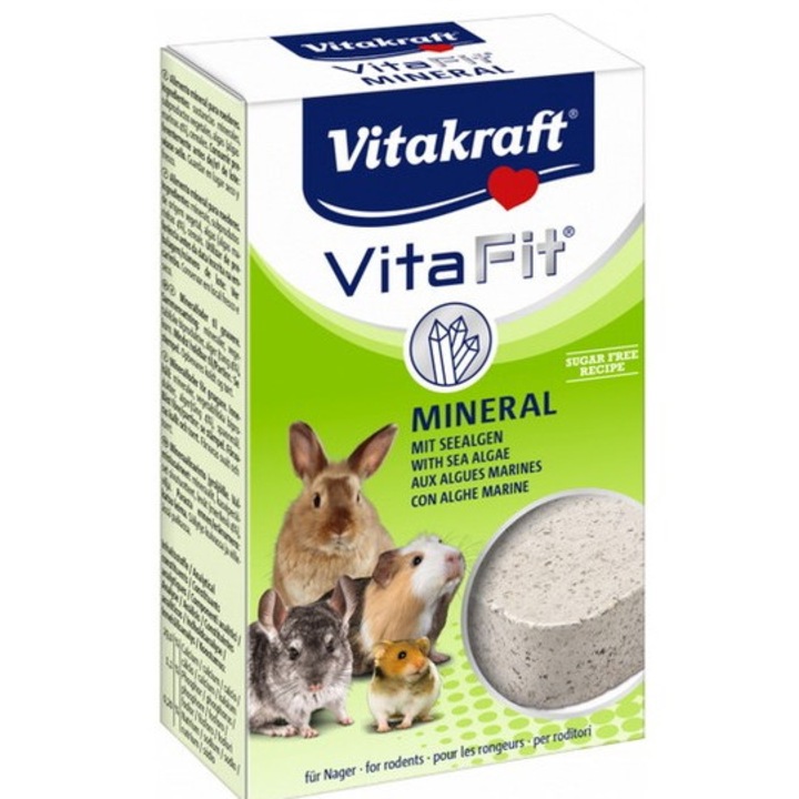 Cub mineral pentru rozatoare, Vitakraft, mineral, alge marine, 100% natural