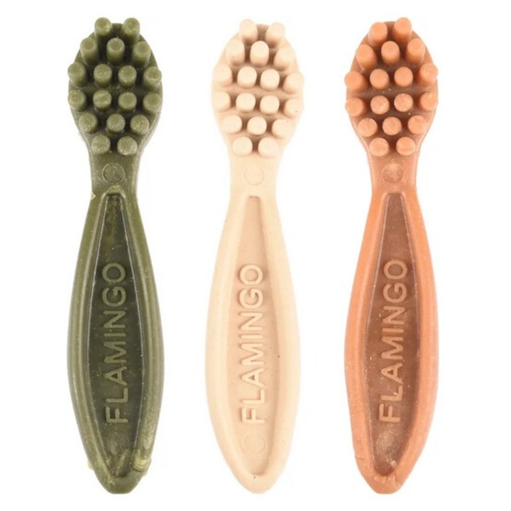 Flamingo 4 db-os fogkefe készlet kutyáknak, 12,5 cm, többszínű