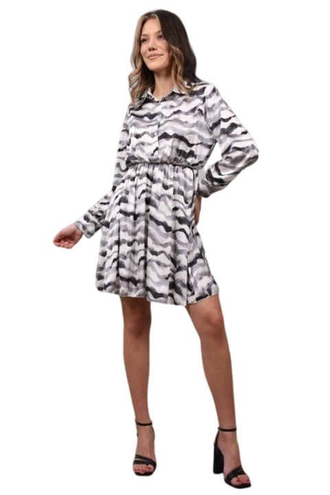 Rövid ruha elasztikus derékrésszel, Fekete