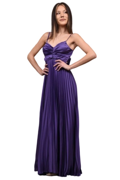 Alkalmanként hosszú ruha redős hátul kivágott és rosina neally kupák, Lila, One Size