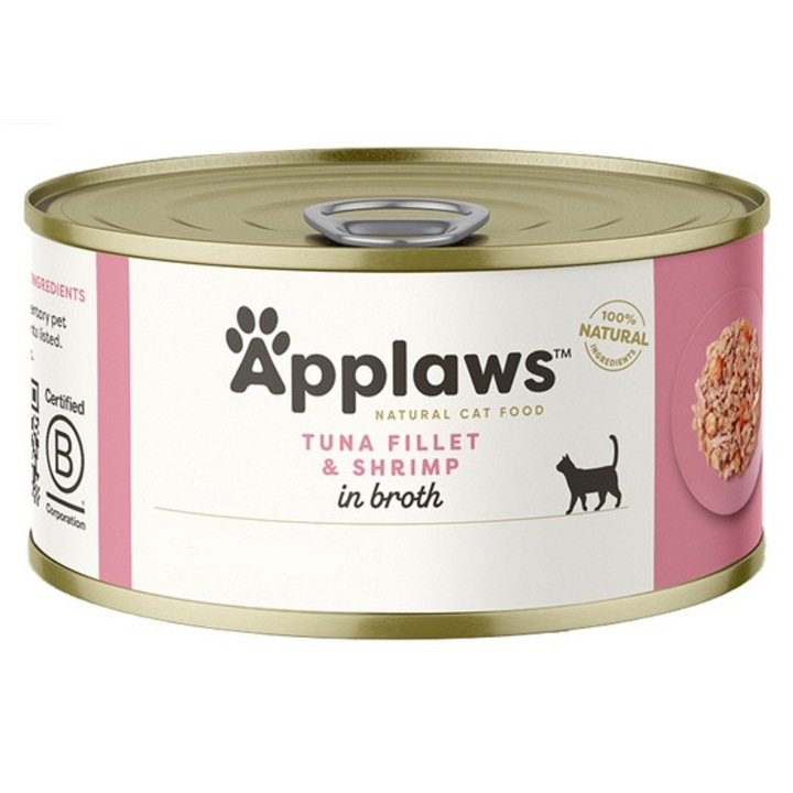 Macskaeledel, Applaws, Tonhal és Garnélarák, 156g