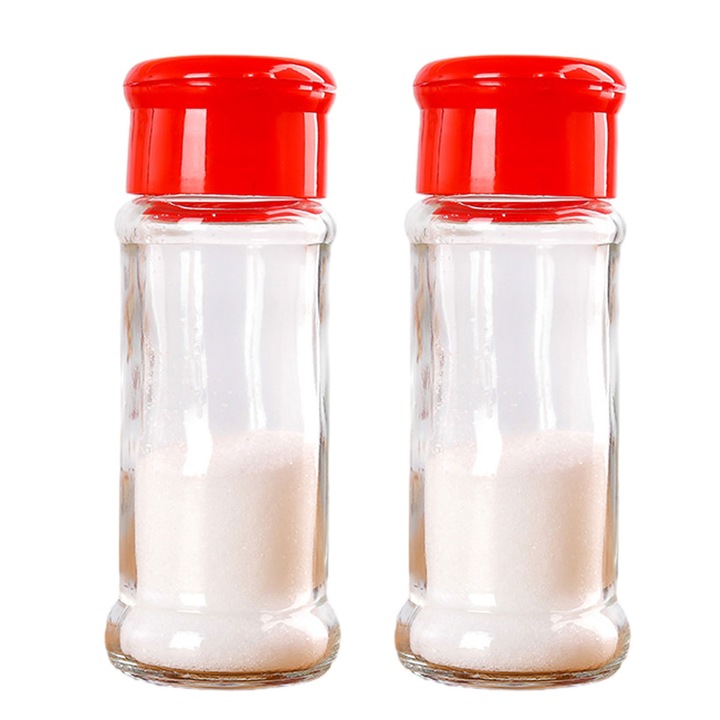 HERUSI 2 db fűszertartó üveg 100ml piros légmentesen záródó tetővel
