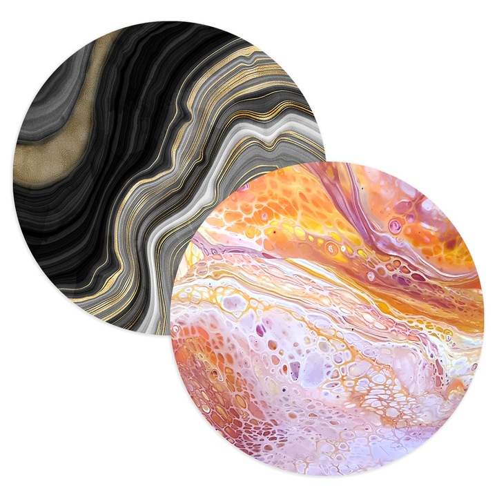 Set de suporturi de cana din ceramica cu baza din pluta, multicolor, 10.3cm, 2 bucati