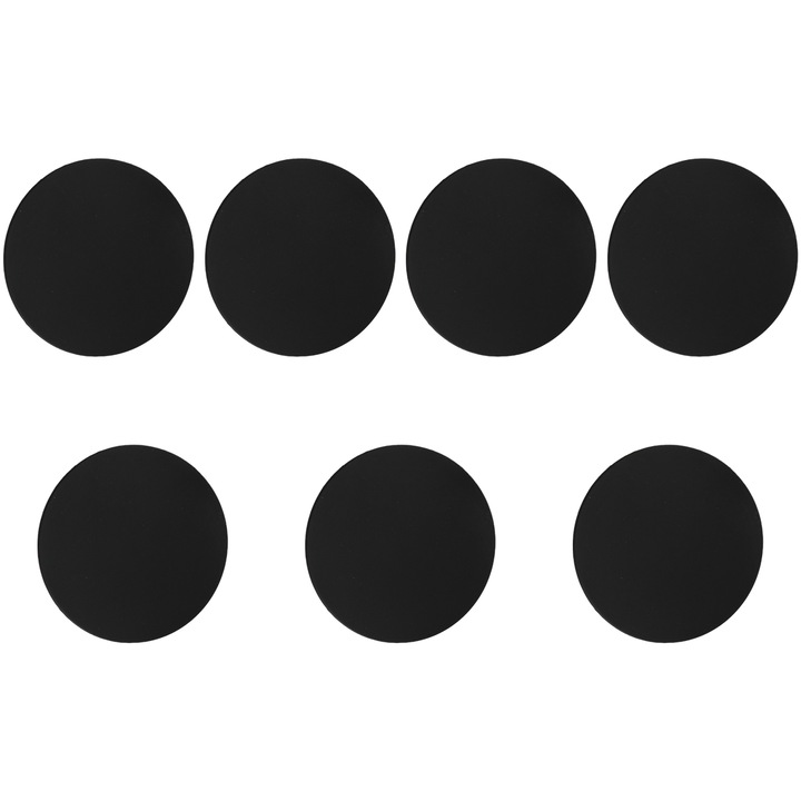 Set 7 suporturi bauturi din silicon, negru, 11cm