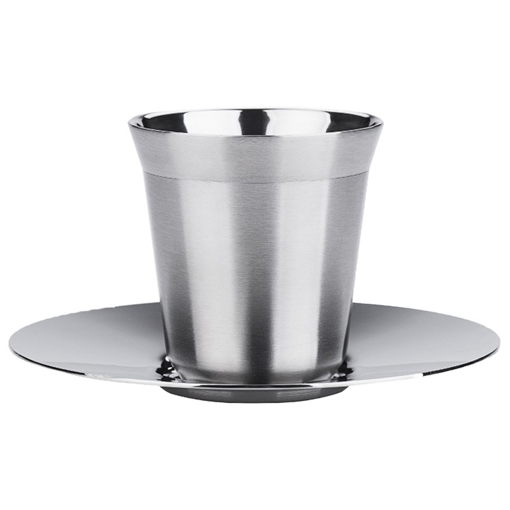 Ceasca espresso, Inox, 80 ml, 6 x 6.2 cm, Argintiu