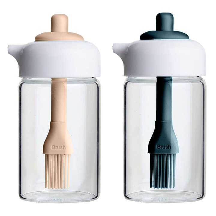 Sticla pentru ulei de masline, set, 320ml, plastic, 14x6cm, albastru+verde inchis, roz+albastru