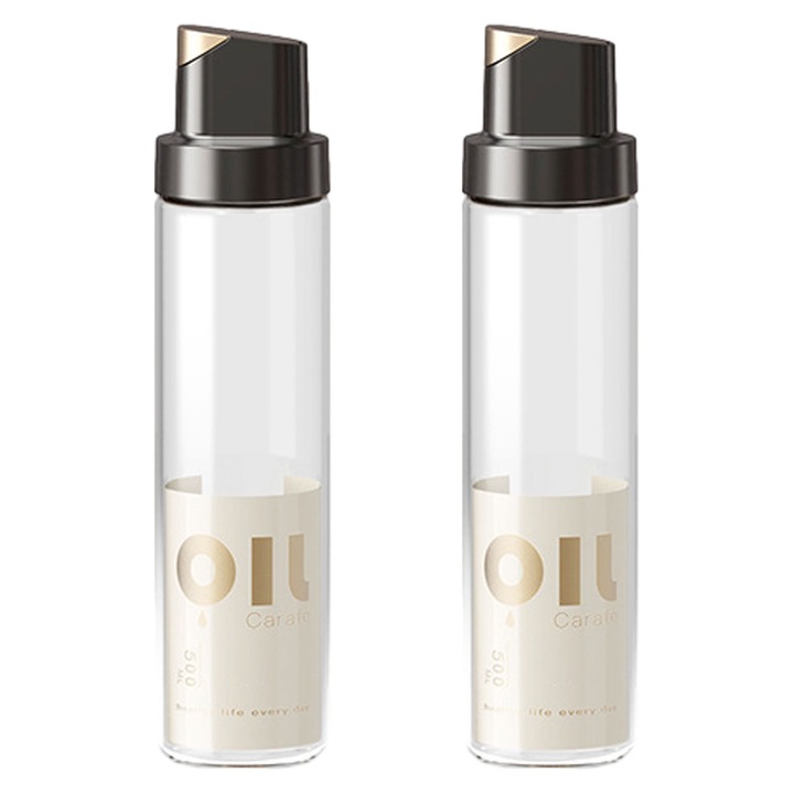 Диспенсър за олио и оцет, стъклен комплект, вместимост 500мл, 26.1x6.2x6.2см, многоцветен