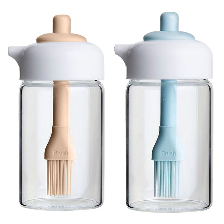 Sticla pentru ulei de masline, set, 320ml, plastic, 14x6cm, albastru+verde inchis, roz+albastru