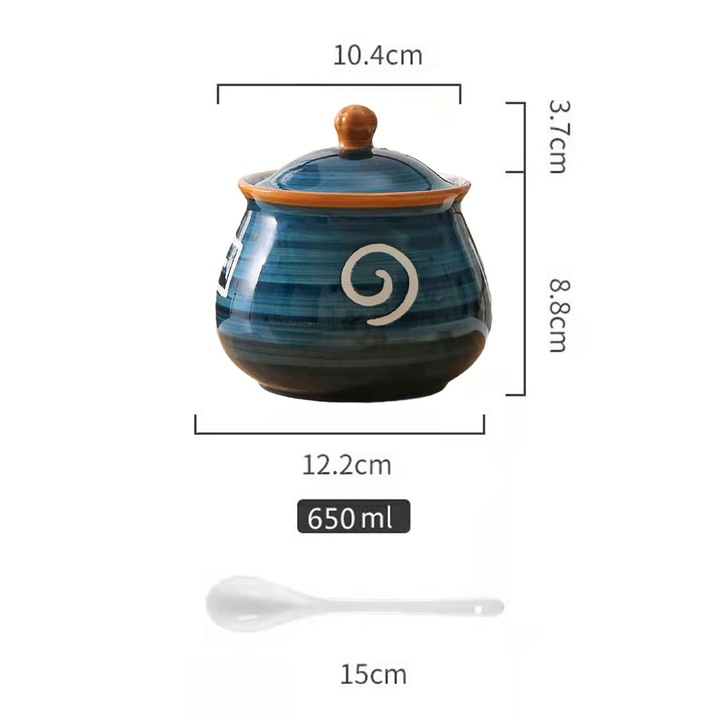 QttvbTna, tál, Kerámia, 650 ml, Kék