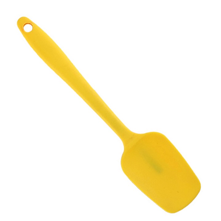 Spatula, QttvbTna, Silicon, Flexibil, Rezistenta la caldura, 6 x 27.5 cm, Galben