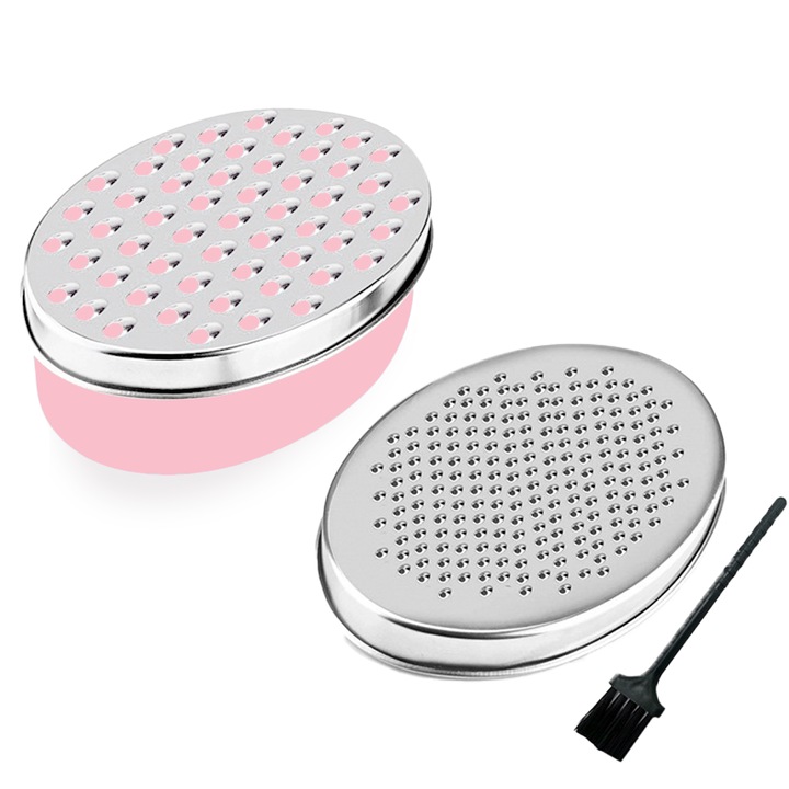 Set 2 razatori, inox, multifunctionale, argintiu\roz