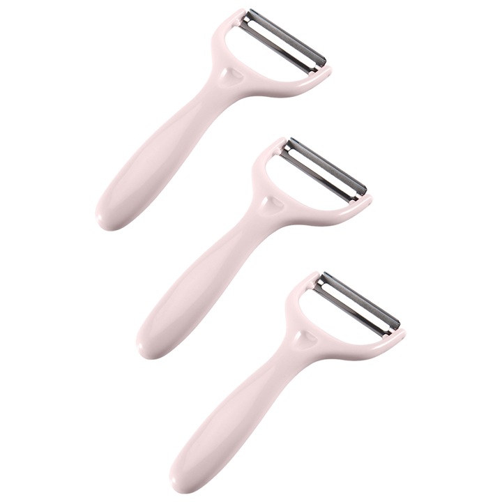 Peeler legume, set 3 bucati, lama din otel carbon, usor de utilizat, pentru fructe si legume