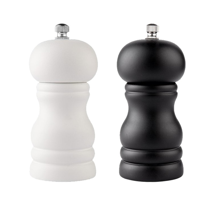 Rasnita de piper si sare Paris, AMRINUGL, lemn de fag, 18cm, finisaj rosu, set disponibil