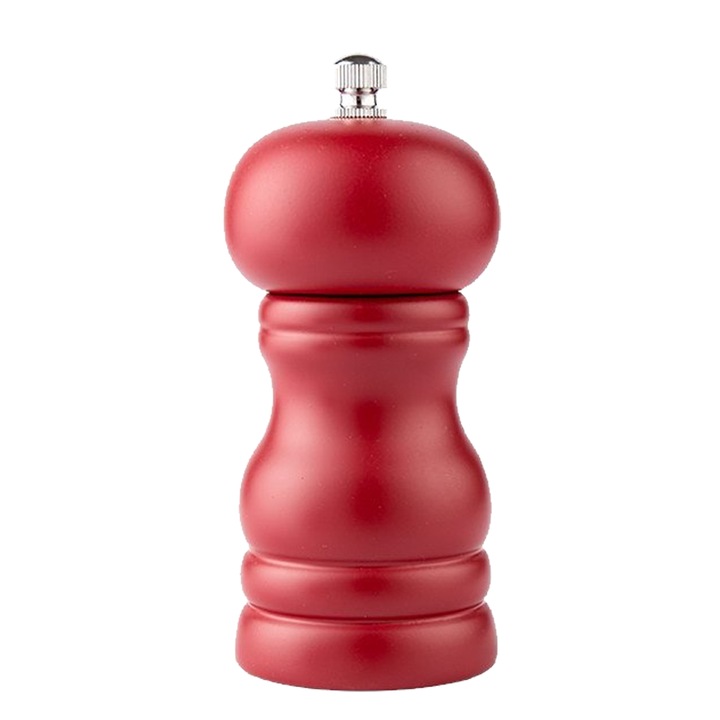 Set de macinatoare de sare si piper, sticla, rosu, usor de utilizat, ajustabil, 2 bucati