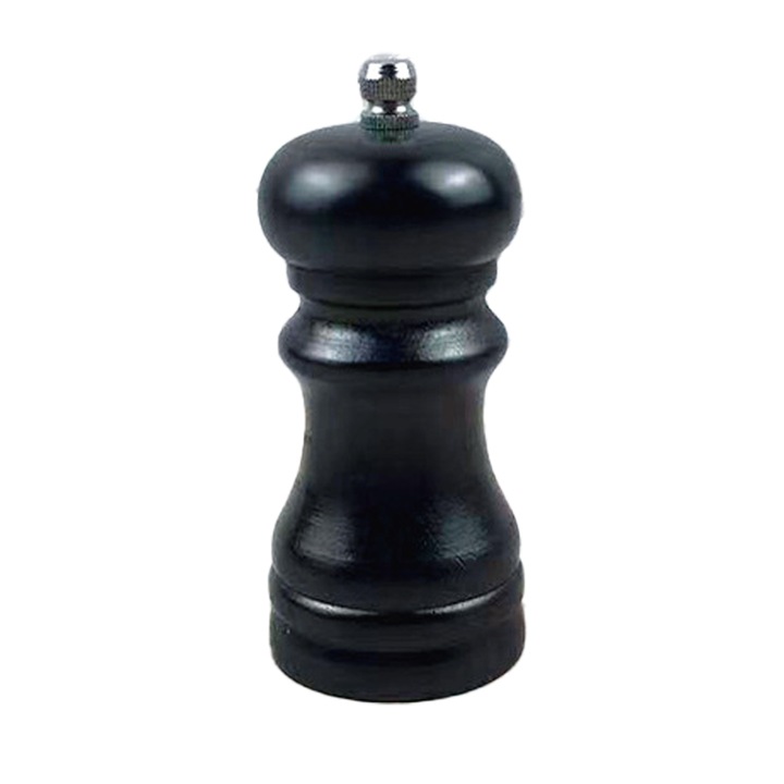 Macinator de sare manual, 4 inch, negru, mecanism din otel inoxidabil, usor de utilizat si curatat