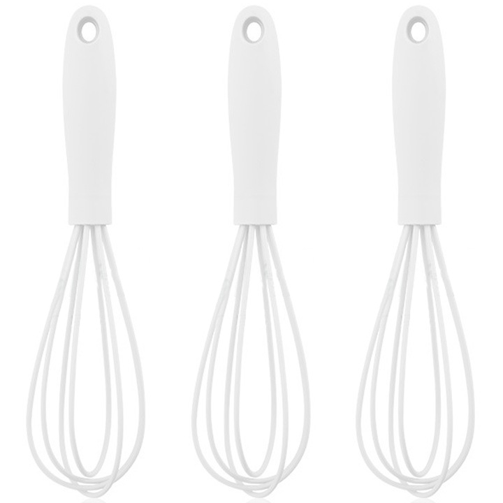 Set 3 teluri din silicon pentru amestecat, Alb