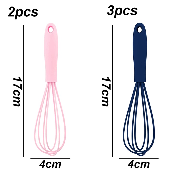 Set 5 teluri mini din silicon, rezistente la temperaturi ridicate, roz/albastru