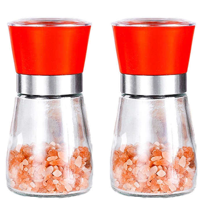 Set de rasnite pentru sare si piper, sticla, inox