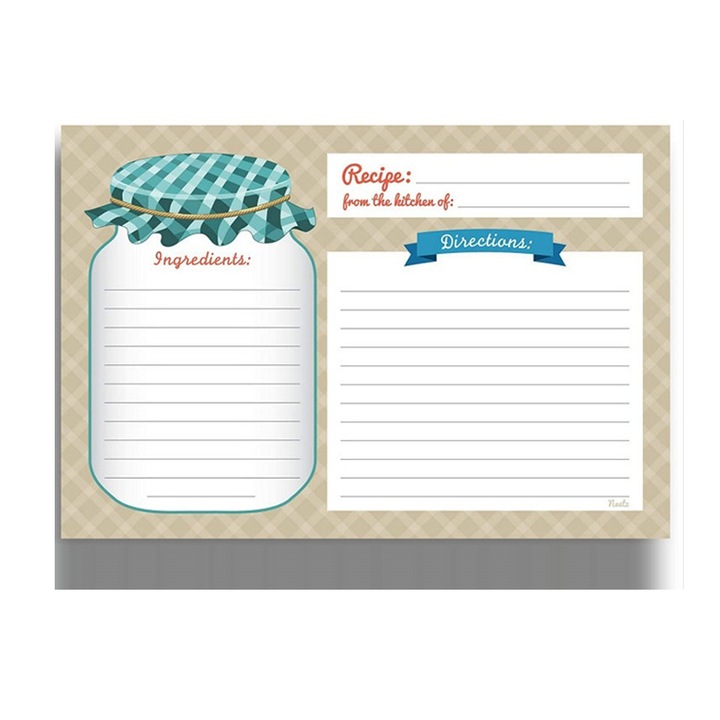 Set de 50 Cartonase de Retete, 4x6 inch, Dublu Fata