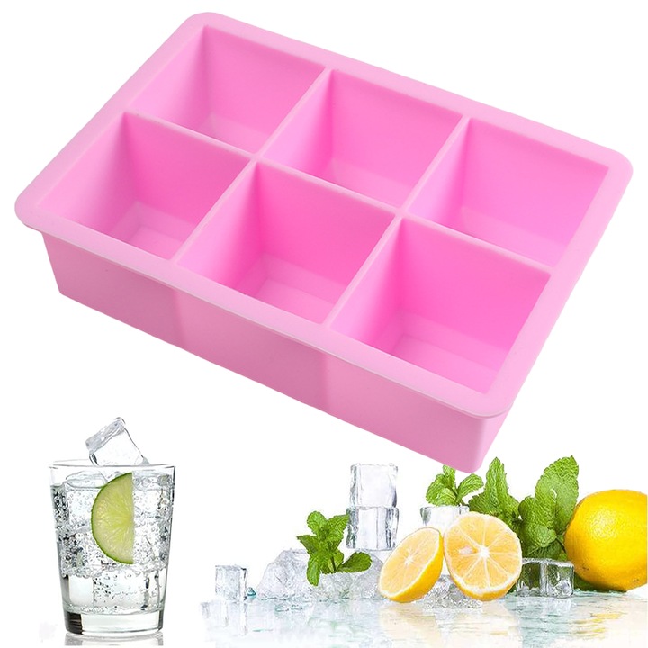 Tava pentru gheata. Reutilizabila. Tavi pentru cuburi de gheata pentru cocktailuri, whisky, congelator