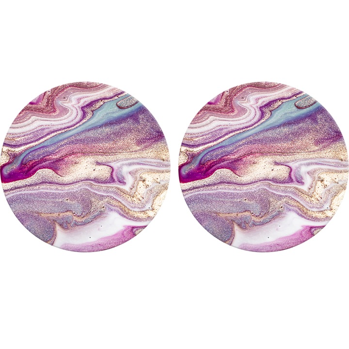 Szett nedvszívó kerámia poháralátét, parafa talp, rózsaszín arany márvány, ShenYinShili