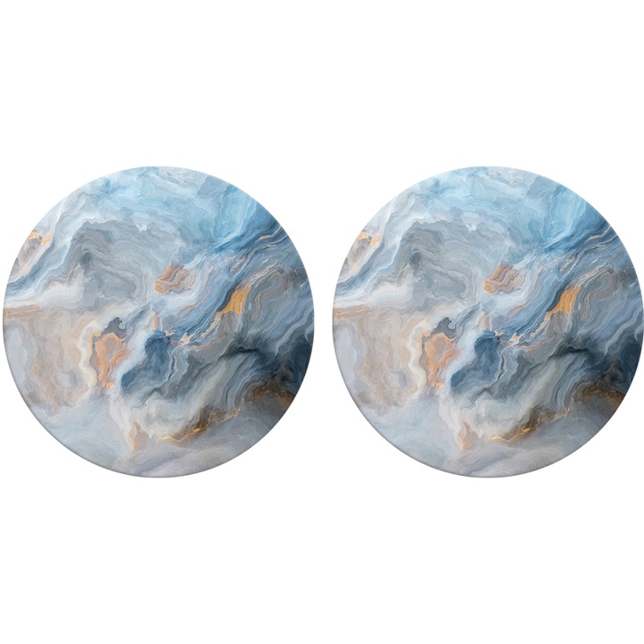 Set suporturi pentru bauturi, ceramica absorbanta cu baza din pluta, multicolor, 10x10cm