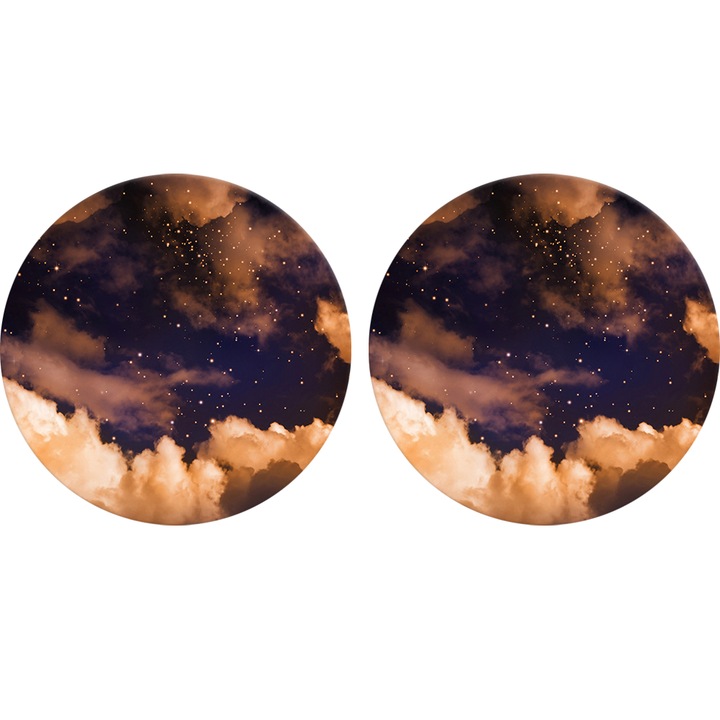 Felszívó kerámia italtartó alátét készlet, parafa talp, rózsaarany márvány, warmnight