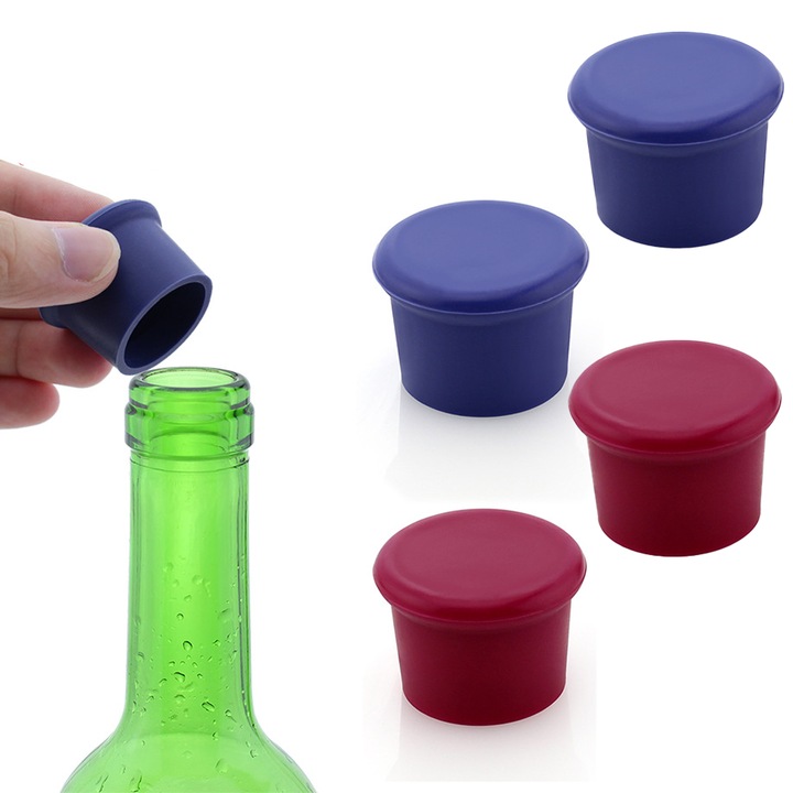 HERUSI szilikon újrafelhasználható légmentesen záródó többszínű palackdugó 2,5x3cm