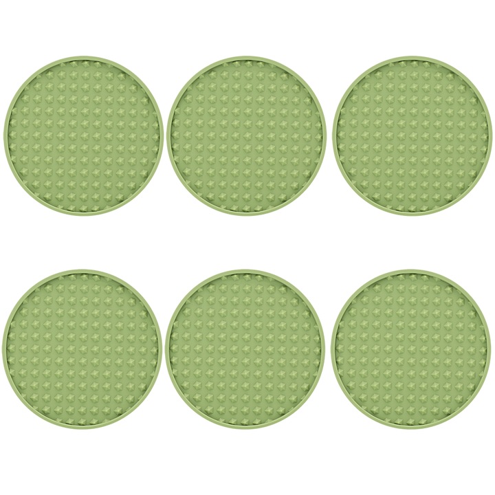 Set 6 suporturi pentru bauturi, verde