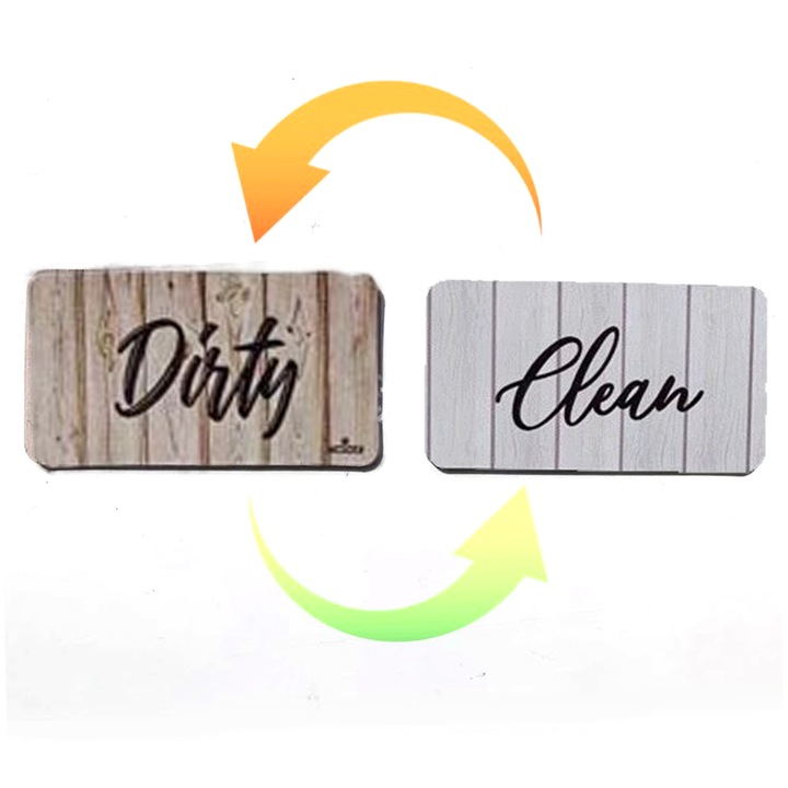 Magnet pentru masina de spalat vase curata si murdara, semn reversibil pentru masina de spalat vase, indicator cu doua fete puternice pentru bucatarie, forma 5