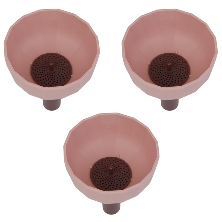 Комплект от 3 фунии с подвижно сито, 9x9x8 см, ABS, термоустойчиви