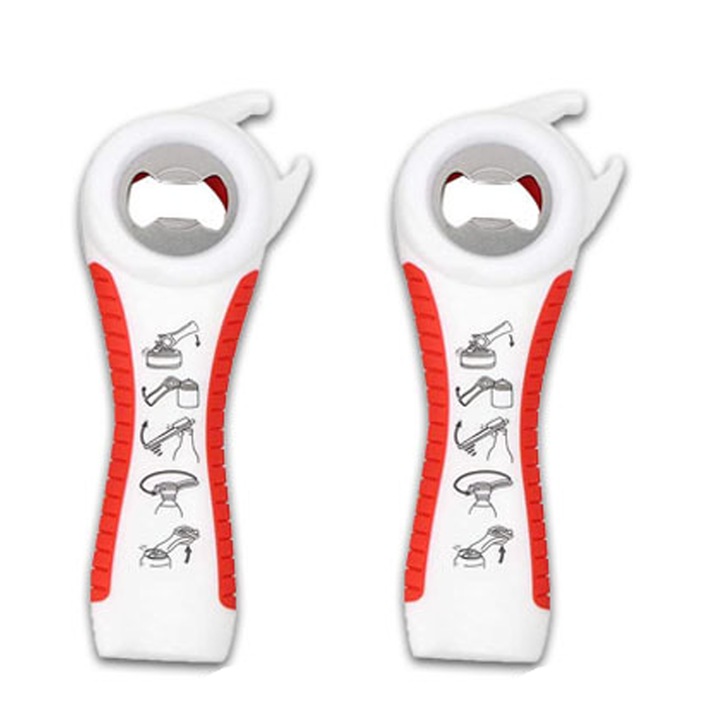 Multifunkciós konzervnyitó, horog kialakítással, kis kezekre