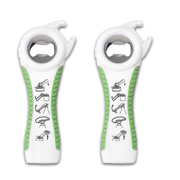 Többfunkciós konzervnyitó, kampós kialakítás, kis kezekhez