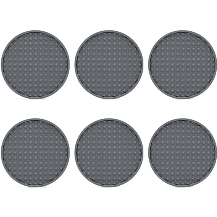 Szilikon poháralátétek, szett, asztalvédelem, 3D design, fekete