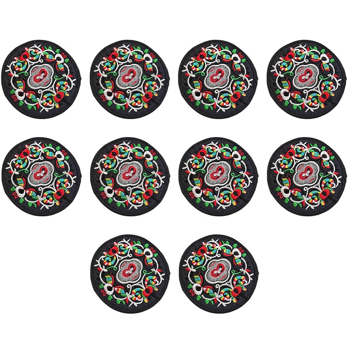 Italtartók, Vintage, etnikai virágos szövet alátétek, 4 darabos készlet, hő- és nedvességvédelem, többszínű