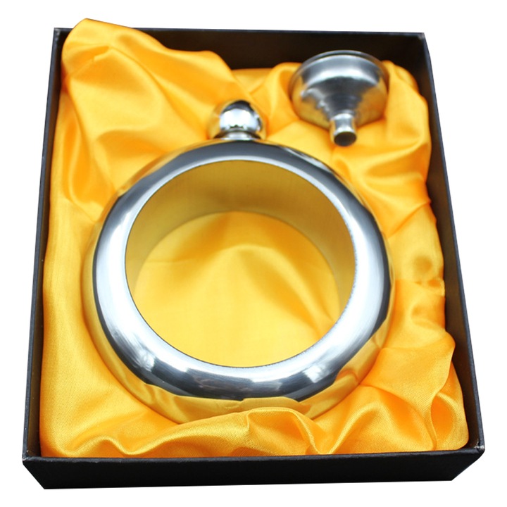 Sticla pentru bautura in forma de bratara, Inox, 10 cm, Argintiu