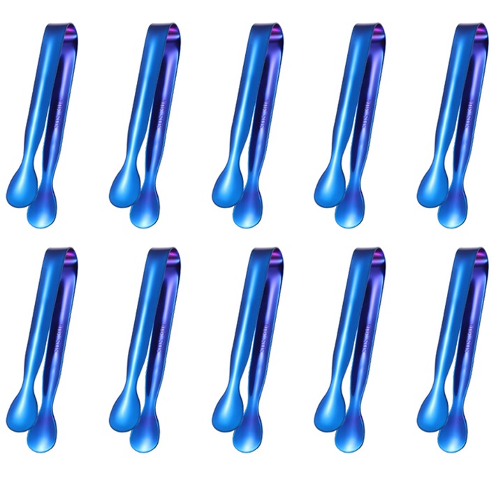 Set 10 clesti servire, inox, multifunctionali, albastru