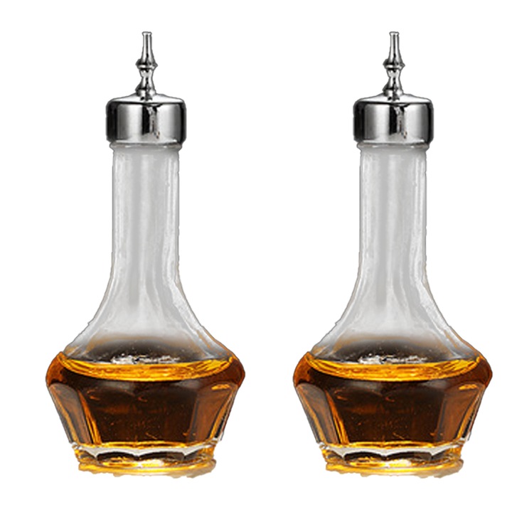 Бутилка за битер HERUSI 30ml 50ml сребристо златисто розово златисто 10.5x13cm комплект 2 броя