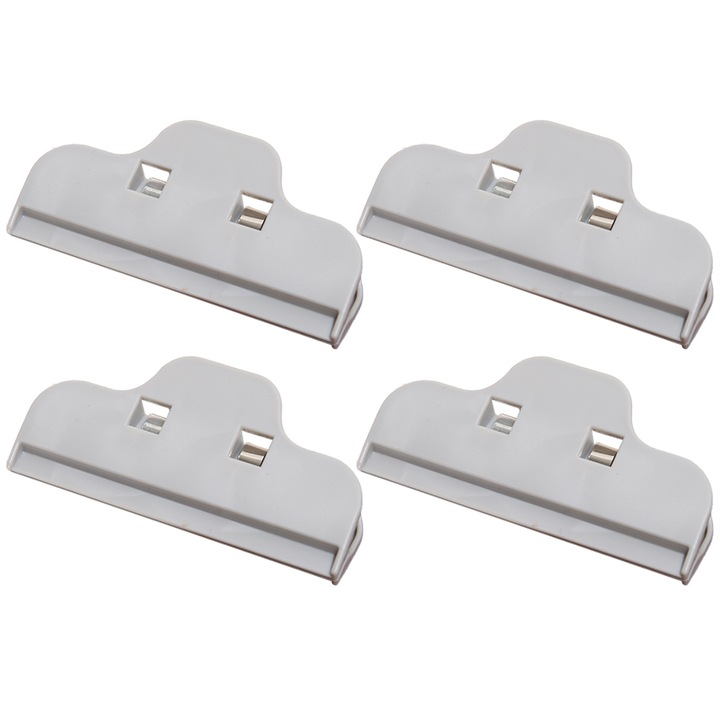 Set cleme pentru pungi alimentare, etansare ermetica, agatare posibila, gri