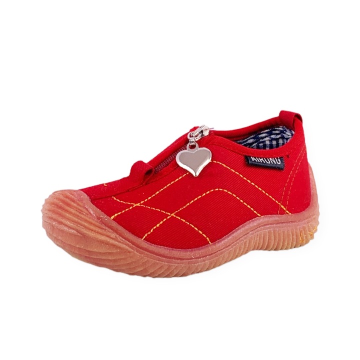 Pantofi sport copii, Chippo, Cauciuc/Denim, Rosu, 20 EU, 12,2 cm