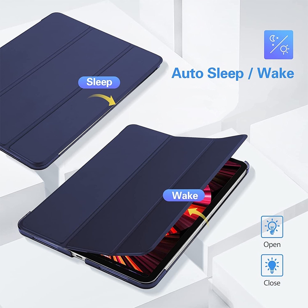 Husa compatibila cu Samsung Galaxy Tab S6 Lite 2020 / 2022 / 2024, 10.4 inchi, Tip carte, Comando Smart Protect, Protectie completa, Functie Wake & Sleep, Configurare Tip Stand, Albastru Inchis