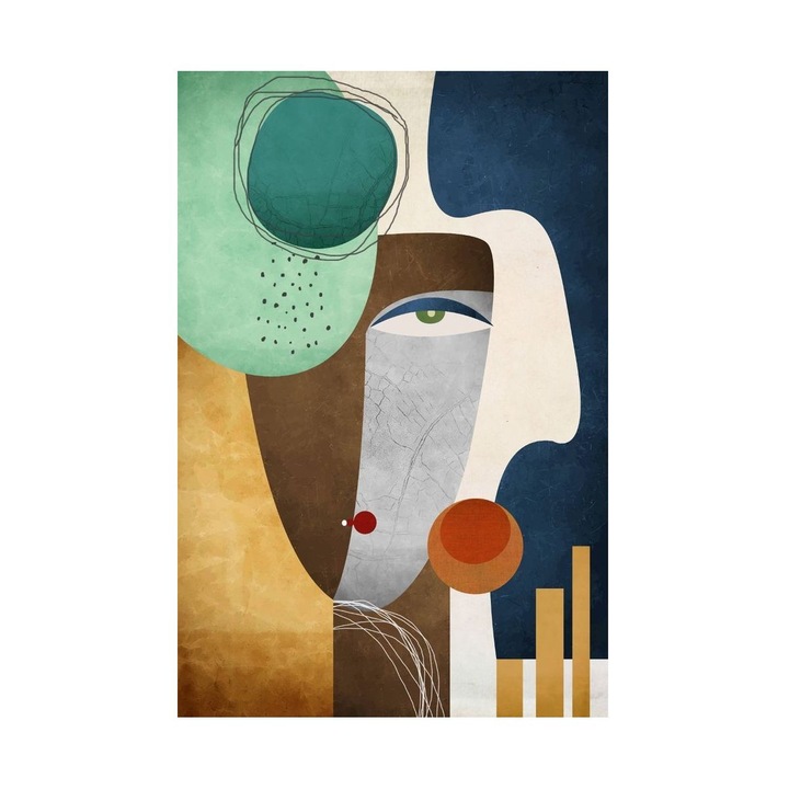 Tablou abstract, Profil Colorat, Tablou abstract cu profil uman 60x90 cm