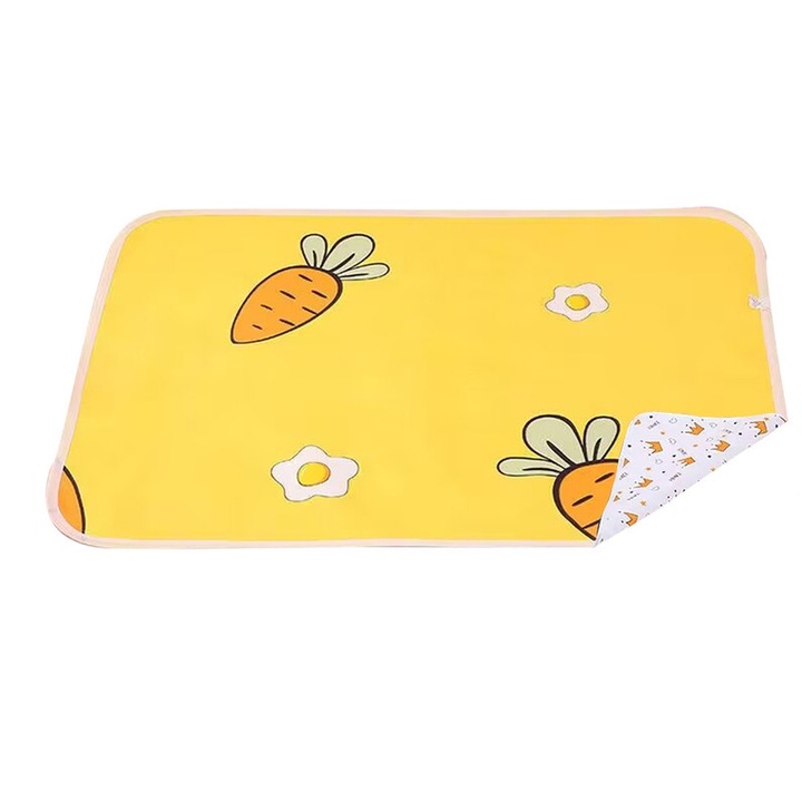Aleza impermeabila mare pentru copii, absorbanta si lavabila, refolosibila, paturica, pentru schimbat scutecul bebelusului, 150x200cm, galben